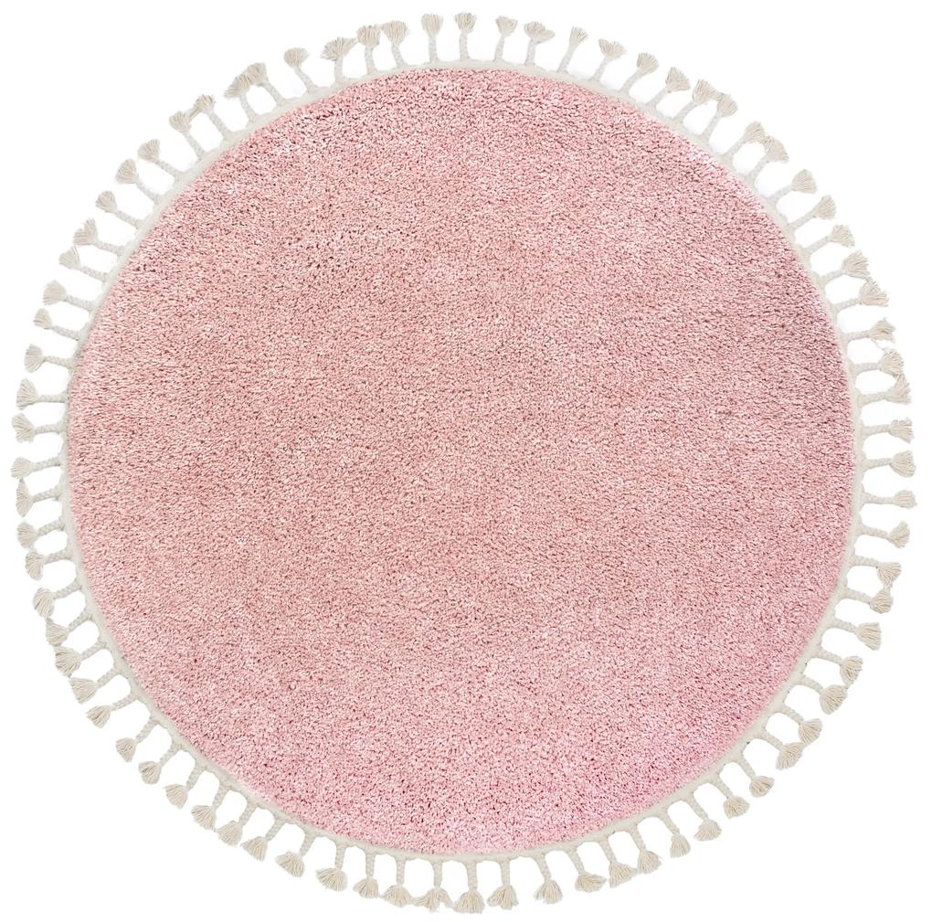 Tappeto BERBER 9000 cerchio rosa Frange berbero marocchino shaggy
