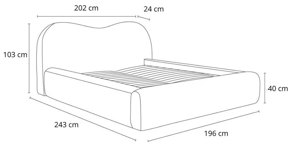 Letto matrimoniale arancione imbottito con spazio contenitivo con rete inclusa 160x200 cm Orlane – Bobochic Paris