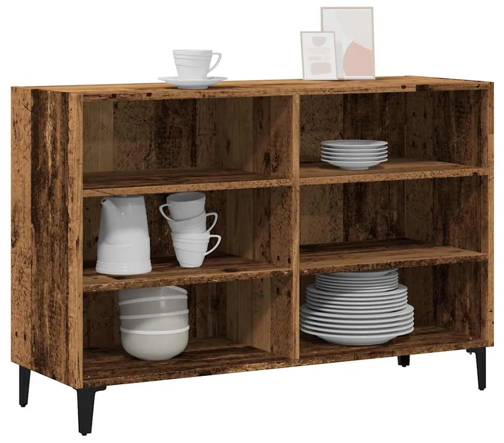 Credenza Legno Antico 103,5x35x70 Cm İn Truciolato /