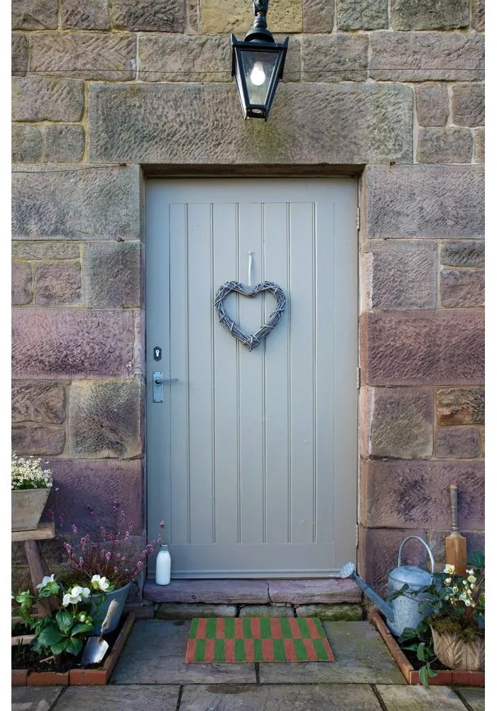 Zerbino in fibre di cocco 40x60 cm Pink &amp; Green Half Stripes – Artsy Doormats