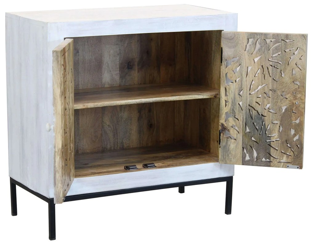 OHM - comò con decoro 2 ante legno e ferro