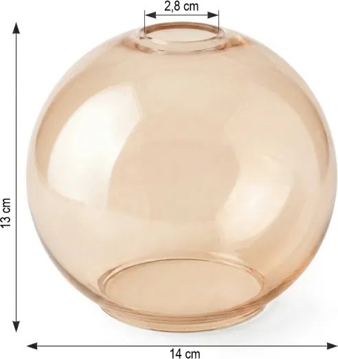 Vetro di ricambio POBO Ø 14 cm beige fumé