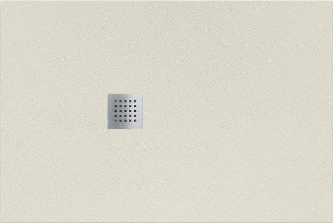 Piatto doccia SANYCCES in resina Strato crema L 110 x L 80 x H 2.7 cm opaco effetto pietra