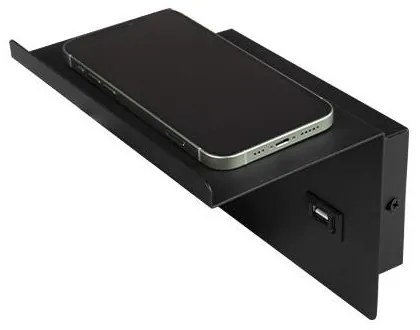 Faretto da parete con mensola e USB caricatore 1xG9/35W/230V nero/oro