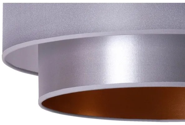 Duolla - Lampadario a sospensione con filo NANTES 1xE27/15W/230V diametro 45 cm argento/rame