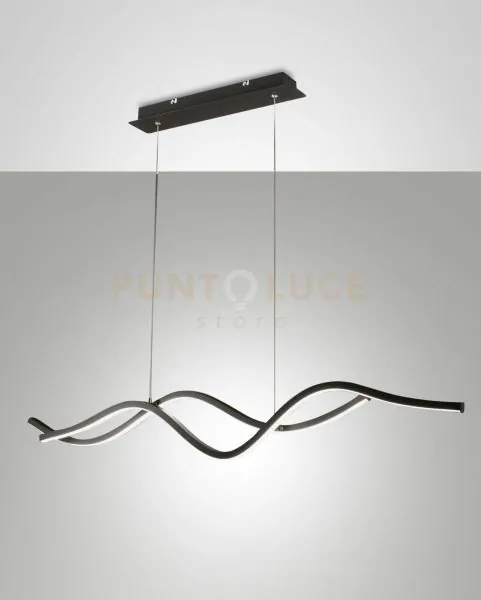 Sinuo lampadario a sospensione nera a led 3000k - 36w - 3880 lm dim...