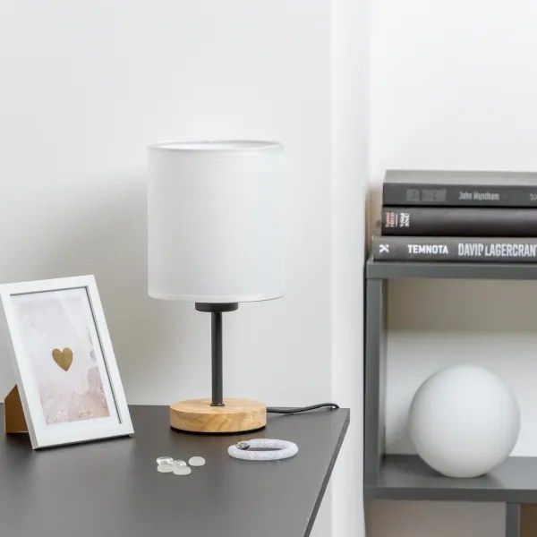 Brilagi - Lampada da tavolo NUBILA WOOD 1xE27/25W/230V quercia/bianco