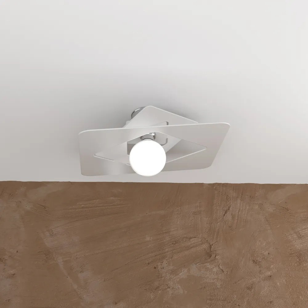 Plafoniera Moderna Wacky Metallo Bianco 1 Luce E27 45Cm