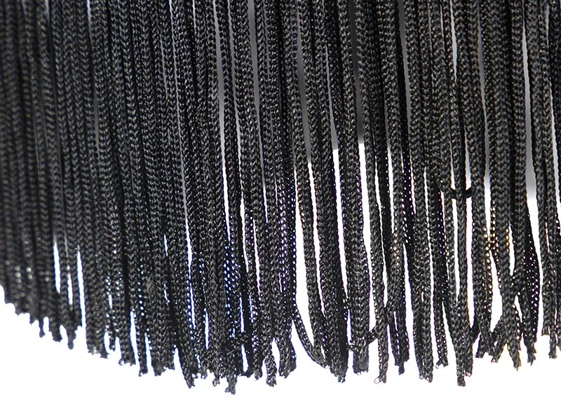 Paralume in seta nero con grigio 45 cm - Granny