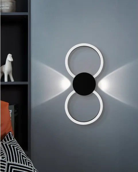 Eglo 902124 - Applique LED VENTICELLO LED/20W/230V + LED/0,91W nero