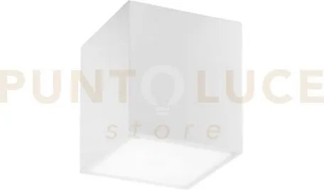 Plafoniera living bianca 1 luce attacco e27 14x14x16cm in gesso ver...