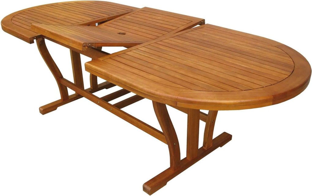 TURRIS - set tavolo in legno massiccio di acacia cm 180/240 x 100 x 74 h con 6 sedie e 2 poltrone Mulier