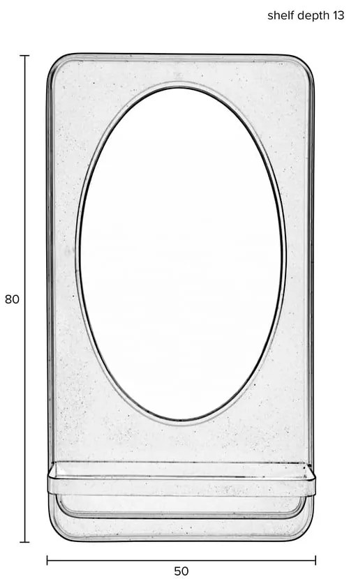 Specchio da parete con mensola 50x80 cm Pascal - White Label