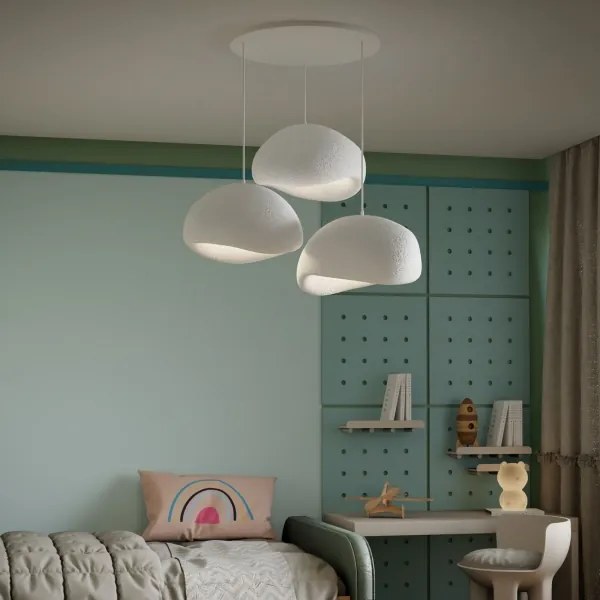 Brilagi - Lampadario a sospensione con cavo WABI SABI 3xE27/40W/230V Ø 60 cm bianco