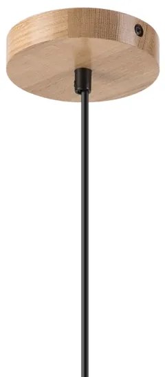 Lampadario a sospensione con filo HARMONY 1xE27/15W/230V diametro 14 cm bianco/quercia