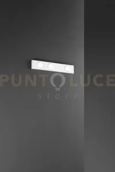 Plafoniera in metallo bianco bottone 3 luci attacco gx53 60cm