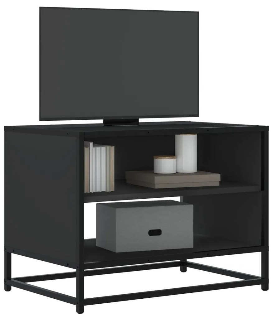 Mobile Porta Tv Nero 61x40x46 Cm İn Truciolato E Metallo /