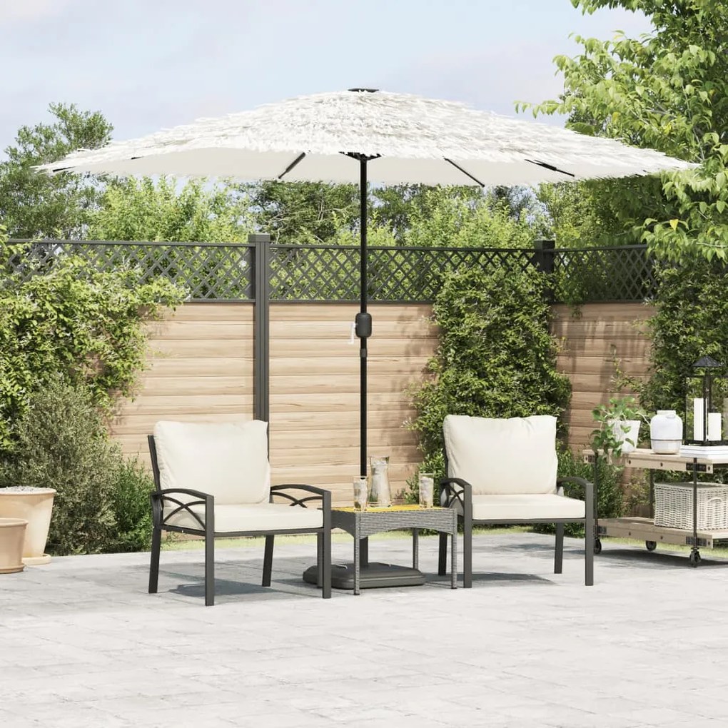 Ombrellone Giardino Con Palo İn Acciaio Bianco 300x200x250 Cm /