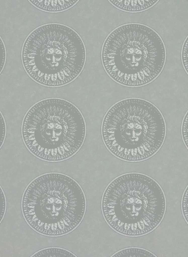 Zoffany Carta da parati Medallion - Silver/ Perfect White