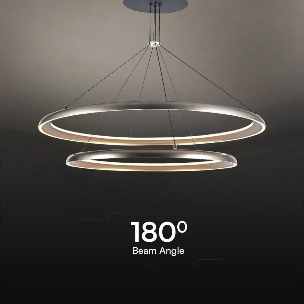 Lampadario LED moderno 65W grigio champagne 3000K – Design elegante