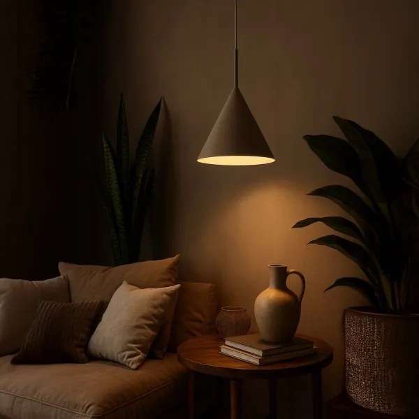 Lampadario a sospensione su cavo CAPITAL, 1xGX53/15W/230V, Ø 32 cm, tortora