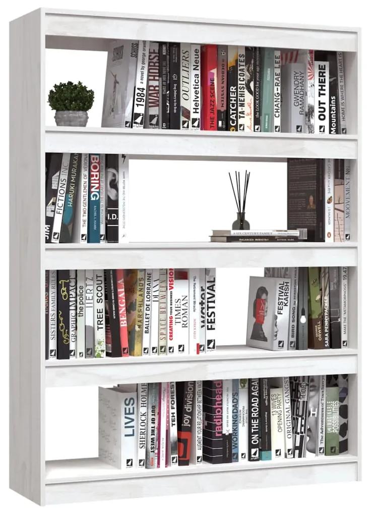 Libreria/divisorio bianco 100x30x135,5 cm in legno di pino