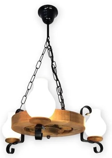 Brilagi - Lampadario a sospensione con catena ROATA 3xE14/40W/230V faggio