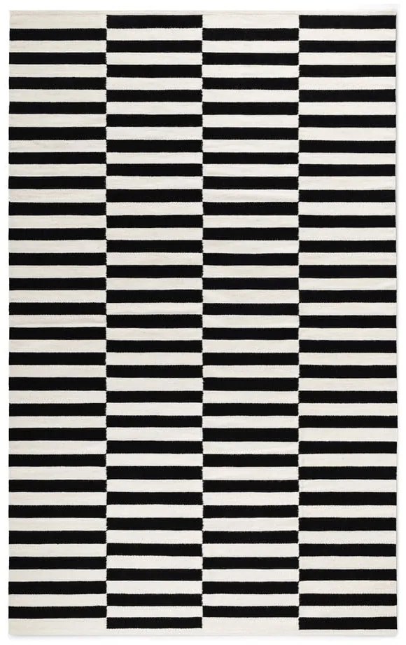 Tappeto bianco e nero in lana reversibile/tessuto a mano 200x300 cm Donna – Hanse Home