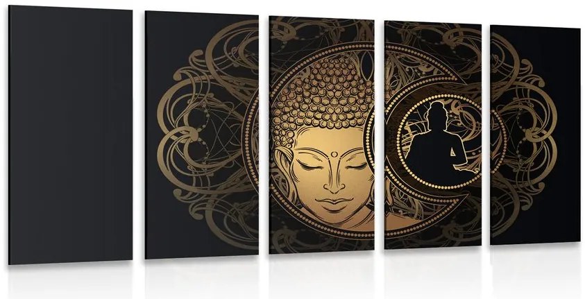 Quadri 5 pezzi – Forza armoniosa del Buddha
