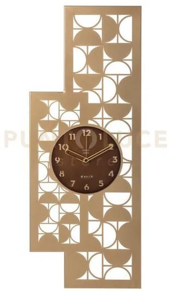 Orologio vogue oro laccato ,caramello industrial in ferro 34,5x90hcm