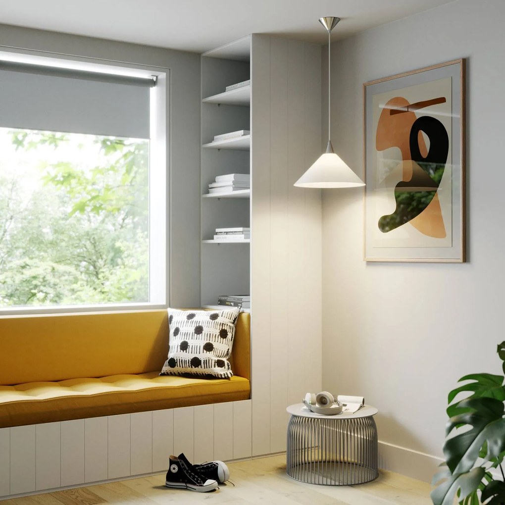 Lampada a sospensione in vetro Petra Lindby, dimmerabile, Bianco / Opale, Cucina, Vetro, Moderno, Lampada a sospensione