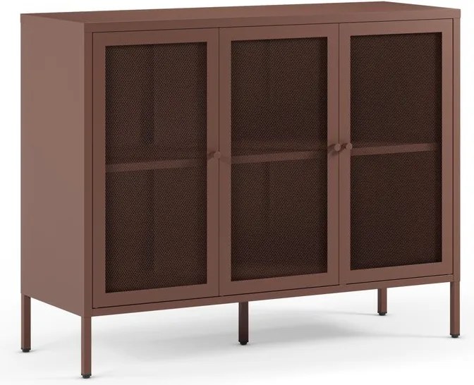 Cassettiera burgundy in metallo 121x90x40 cm Fayna – Marckeric