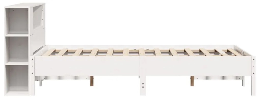 Letto libreria senza materasso bianco 140x200 cm legno di pino