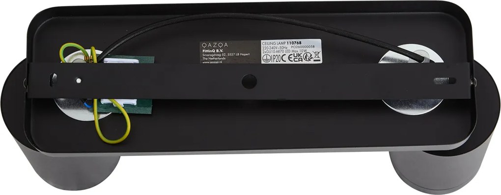 Plafoniera moderna nera 2 luci GU10 70mm - Jeana Luxe