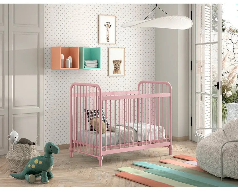 Culla in metallo rosa 60x120 cm BRONXX - Vipack