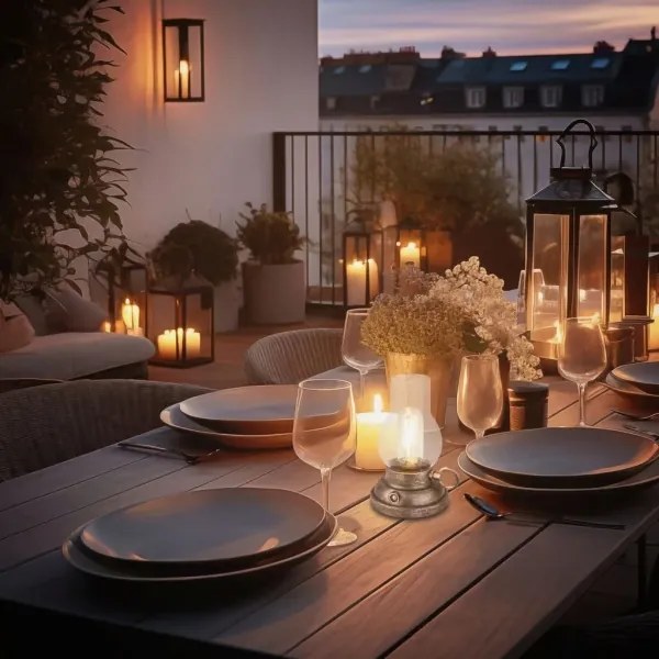 Brilo - Lampada da tavolo LED dimmerabile ricaricabile per esterni KANEA LED/1,5W/5V IP44 1200mAh bronzo