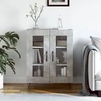 Credenza Grigio Cemento 69,5x34x90 cm in Legno Multistrato 827784