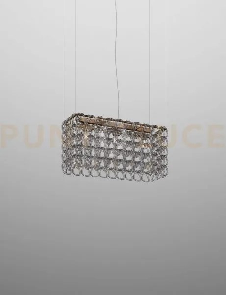 Giogali sospensione re2 cristallo fume' e bronzo opaco  3 luci atta...