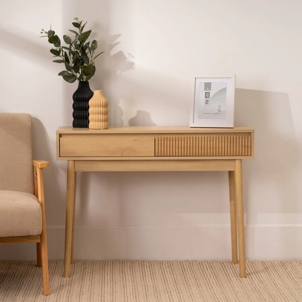 Tavolo consolle di colore naturale 30x100 cm Iona – Casa Selección