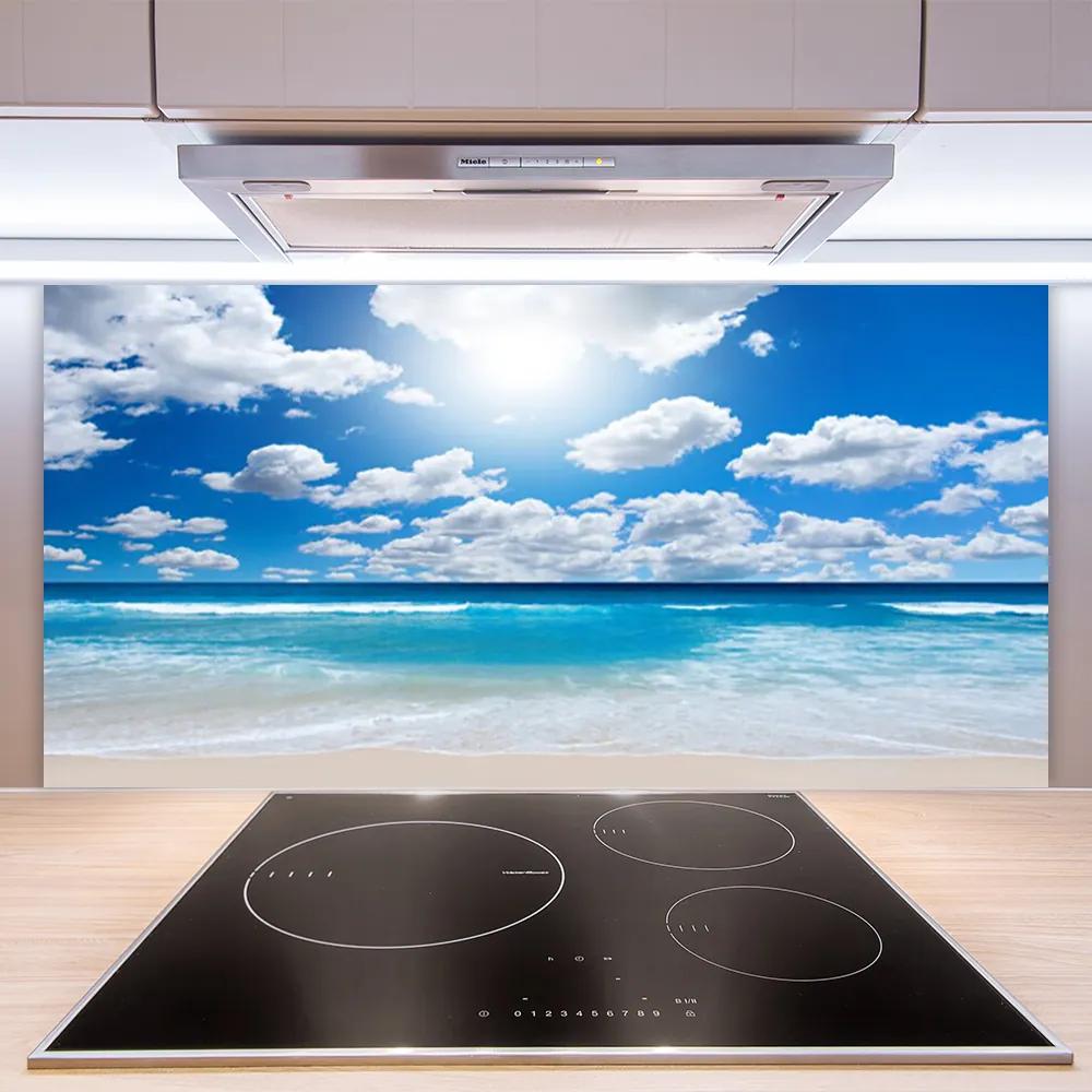 Schienali cucina Paesaggio delle nuvole della spiaggia del mare 100x50 cm