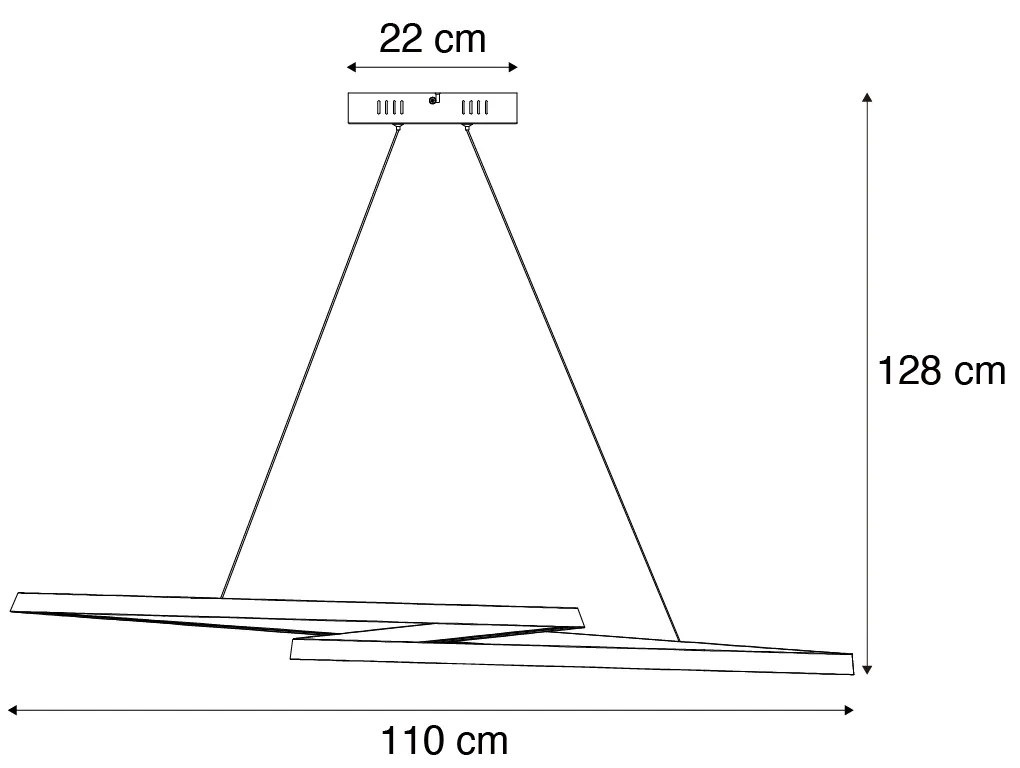 Lampada a sospensione scandinava nera 110 cm con LED dimmerabile a 3 livelli - Circuit