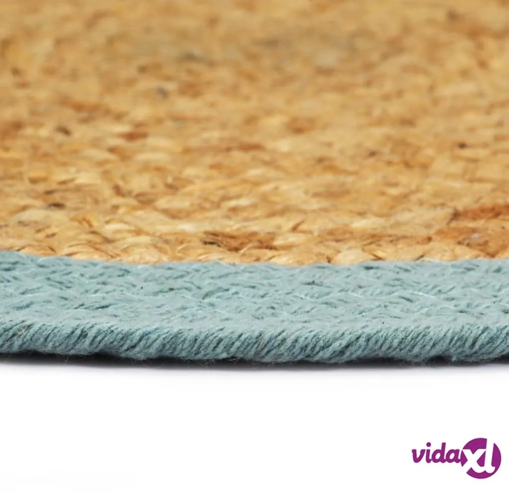 vidaXL Tovagliette 6 pz Naturale e Verde 38 cm in Juta e Cotone