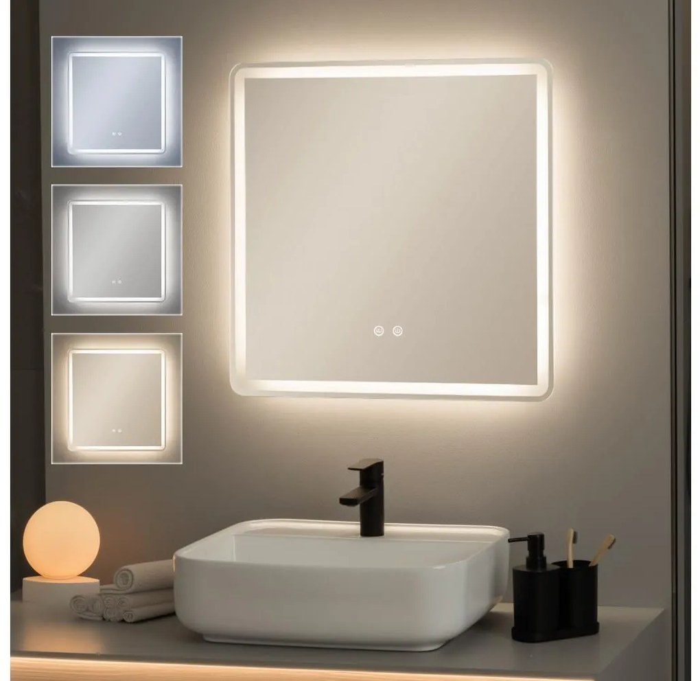 Brilagi - Specchio da bagno LED dimmerabile, riscaldato, con retroilluminazione BELLA LED/16W/230V 60x60 cm IP44