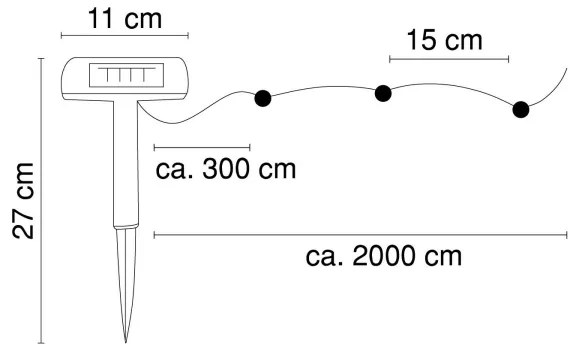 Globo 33700-120 - Catena LED solare 20 m 120xLED/2,4V IP44