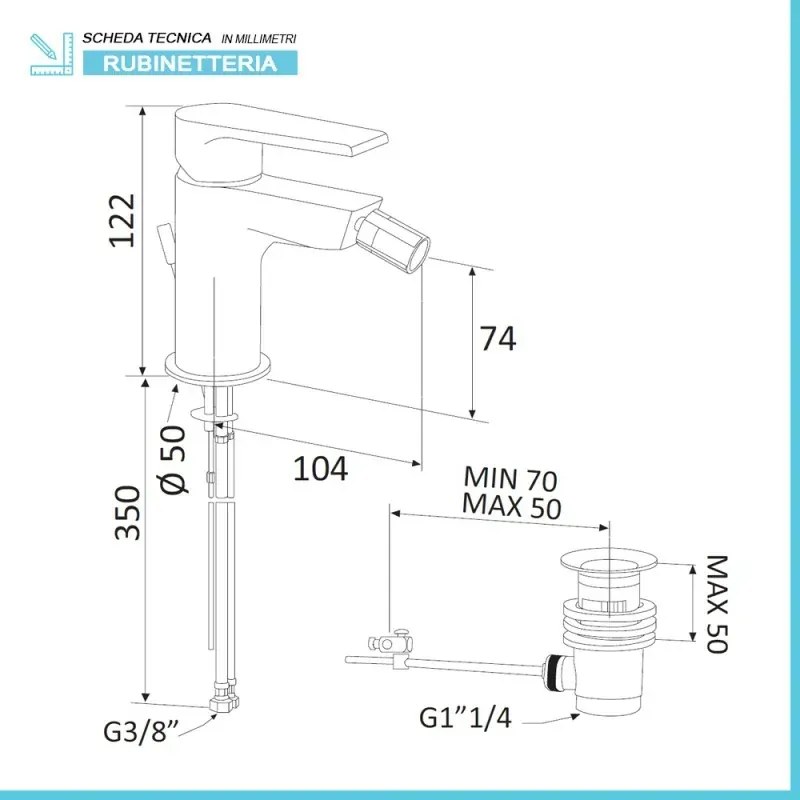 Set miscelatori lavabo bidet e doccia incasso nero opaco Mariani Artic