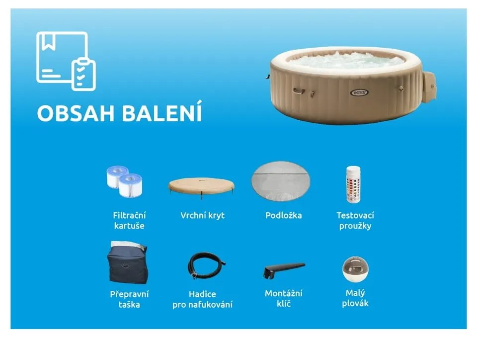 Vasca idromassaggio gonfiabile per 4 ø 196 cm profondità 71 cm Bubble HWS - Intex