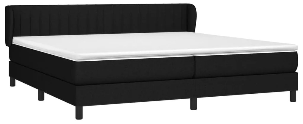 Giroletto a molle con materasso nero 200x200 cm in tessuto