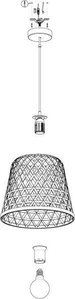 Eglo 43113 - Lampadario a sospensione con filo KIRKCOLM 1xE27/60W/230V
