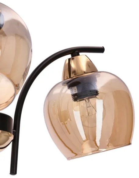 Lampadario a sospensione con supporto rigido MERRA 3xE27/40W/230V nero/beige