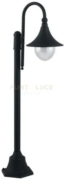 Paletto pavia nero 1 luce attacco e27 ip44 51x130cm in alluminio